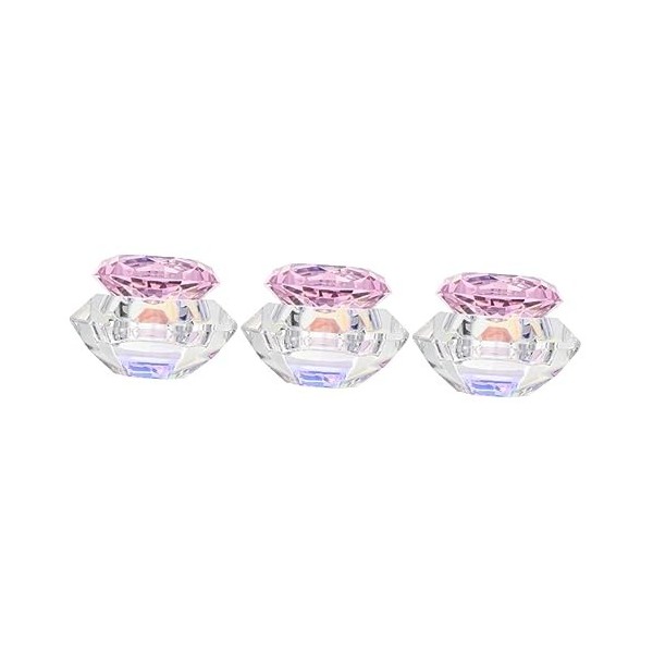 FRCOLOR 3 Pcs Nail Art Tasse En Cristal Récipient Transparent Mini Cristaux Outils À Ongles En Acrylique Porte-Bijoux Plat De