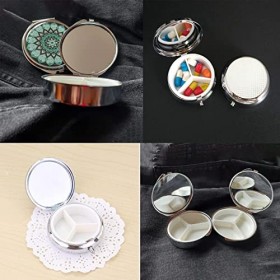 4 Pièces 3 Compartiments Portable Médecine Pilulier, Mini Boite Medicaments Journalier, Petite Boîte à Pilules Avec Organiseu