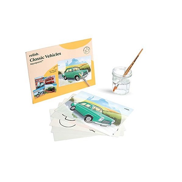 Relish ‘Classic Vehicles’ Aquapaint Peinture à l’Eau Réutilisable : Jeux Adaptés aux Seniors Atteints de Démence ou d’Alzhe