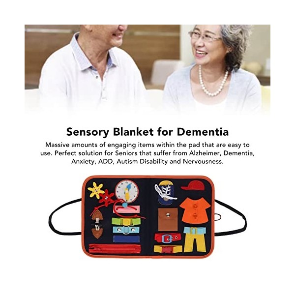 Couverture Fidget pour Personnes âgées, Produits de Démence Alzheimer, Couverture Sensorielle Alzheimers Activités Démence Fi