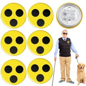 6 Badges pour Malvoyants, Badges De Haute Qualité pour Les Aveugles, Aides à La Vie Quotidienne pour Les Personnes Handicapée