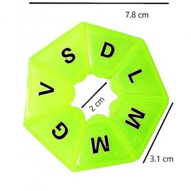 JOY STORE - Porte-bagages hebdomadaire avec 7 compartiments indiquant les jours de la semaine