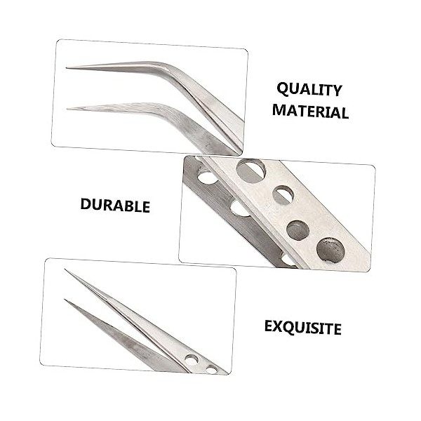 FOMIYES 5 Pièces Neuf Trous Pincettes De Sablage Ensembles De Manucure Outils De Bijoux Pincettes Faciales Pincettes Électron