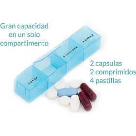 Pilulier hebdomadaire 4 prises espagnol, pilulier quotidien grand 7 jours, distributeur de comprimés avec 28 compartiments, o
