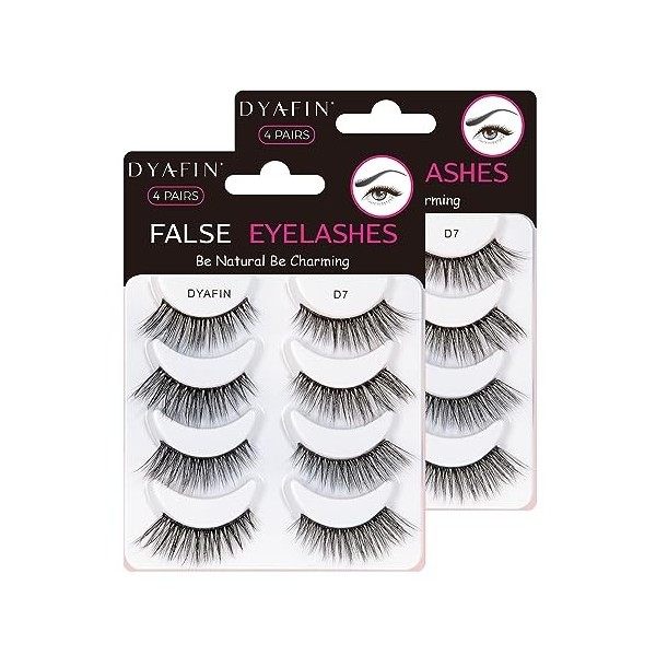 DYAFIN 3D Faux Cils Multipack Faux Cils Naturel Pleine Couverture