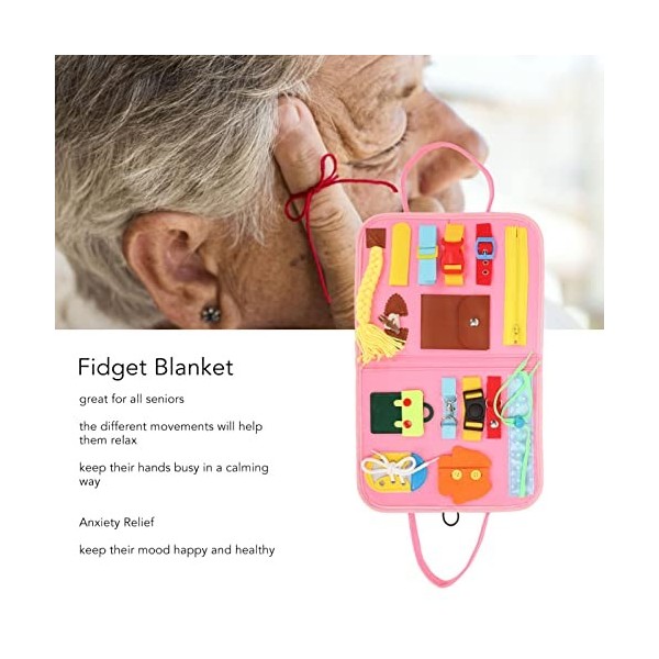 Fidget Blanket pour la Démence, Fidget Blanket Soulagement de Lanxiété Calmant les Activités de Démence pour les Personnes â