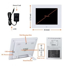 Golony Calendrier numérique pour personnes âgées, grand jour, date, heure, démence avec 12 alarmes pour malvoyants, perte de 