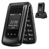 Téléphone Portable Senior Clapet Débloqué 2.4"+1.8" Dual LCD Écran avec Grandes Touches | Haut Volume |Bouton SOS | Radio FM 