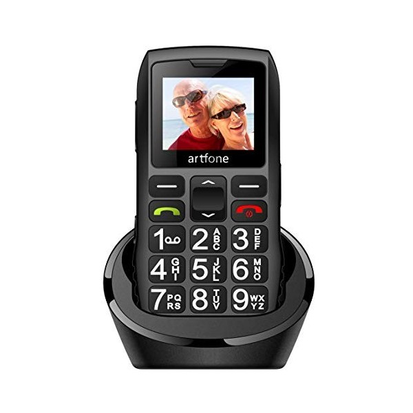 artfone C1+ Téléphone Portable Senior Débloqué avec Grandes Touches | Bouton SOS | Radio FM | Haut-Parleur de Boîte | Batteri