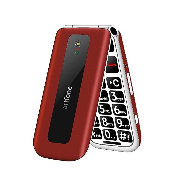 artfone All Carriers Téléphone Portable Senior Débloqué | Clapet avec Grandes Touches | Big Volume | Écran de 2,4 Pouces | Ra