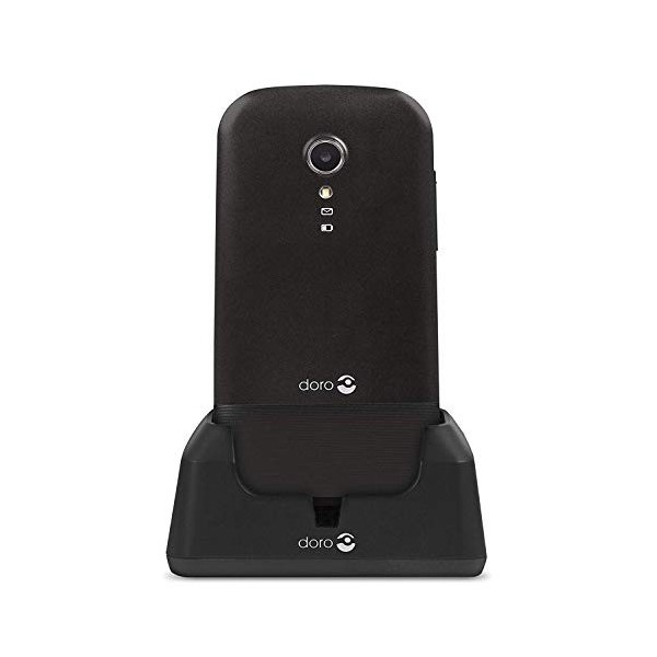 Doro 2404 Téléphone Portable 2G à Clapet pour Seniors avec Grandes Touches, Touche dAssistance et Socle Chargeur Inclus [Ver