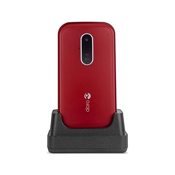 Doro 6620 Téléphone Portable 3G à Clapet Débloqué pour Seniors avec Grandes Touches, Touche dAssistance avec GPS et Socle Ch