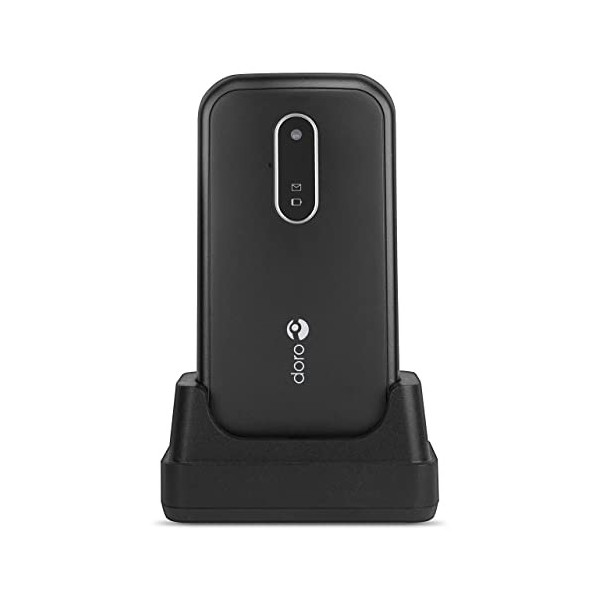 Doro 6620 Téléphone Portable 3G à Clapet Débloqué pour Seniors avec Grandes Touches, Touche dAssistance avec GPS et Socle Ch