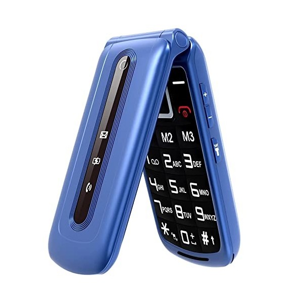 uleway Téléphone Portable Senior Débloqué avec Grandes Touches，GSM Telephone Portable Pas Cher，Basique Clapet Mobile sans For