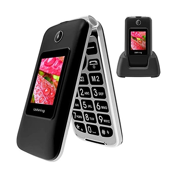 uleway 3G Téléphone Portable Senior Clapet Débloqué avec Grandes Touches,Basique Telephone Mobile pour Personne Agée，Big Volu