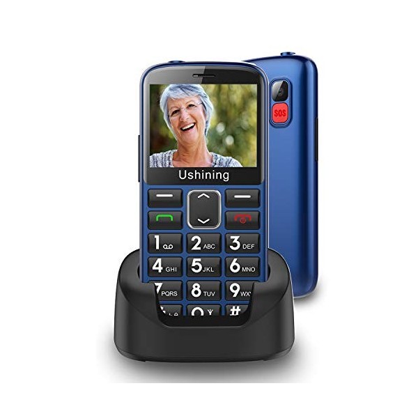 GSM Téléphone Portable Senior Clapet Débloqué avec Grandes Touches,Big  Volume Bouton SOS,Basique Telephone Mobile pour Personne Agée (Bleu)