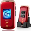 VOCA Big Bouton Téléphone Mobile pour Personnes Âgées, Sénior, V540 débloqué 4G Portable Flip, Double Grand écran, Texte préd