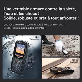 AGM M6 Telephone Portable Senior 4G avec Haut-Parleur 109 DB, Telephone Portable Incassable Étanche IP68, Écran 2,4" pour Per