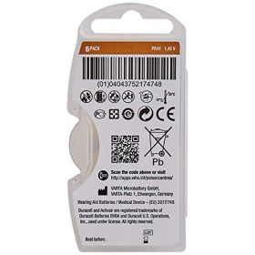 Duracell Easytab/Activair Type 312 pour Appareils Auditifs Zinc Air P312 PR41 ZL3 - Lot de 60