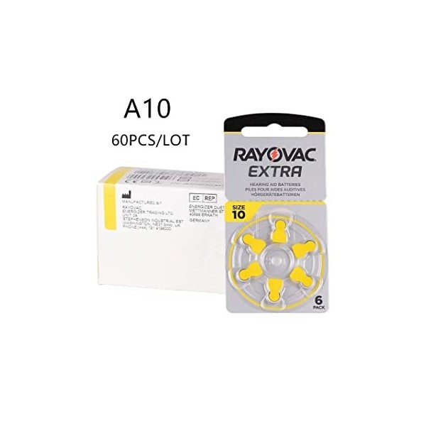 Rayovac R-extra-10 avancée Piles auditives type: 10, 60-pack Zinc Air 10 / PR70