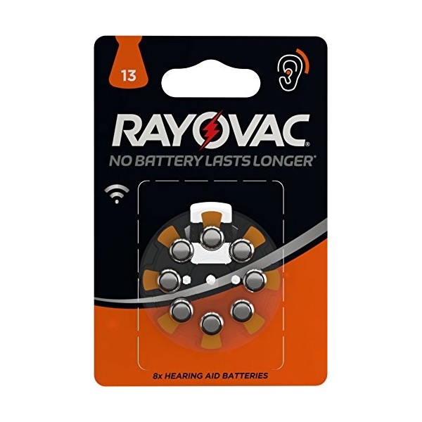 Rayovac – Pile Zinc Air pour appareils auditifs 13 Orange Packs de 10 x6 Piles