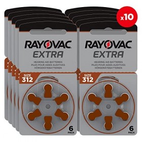 Rayovac Piles pour Aides Auditives, Typ 312, Jeu de 6
