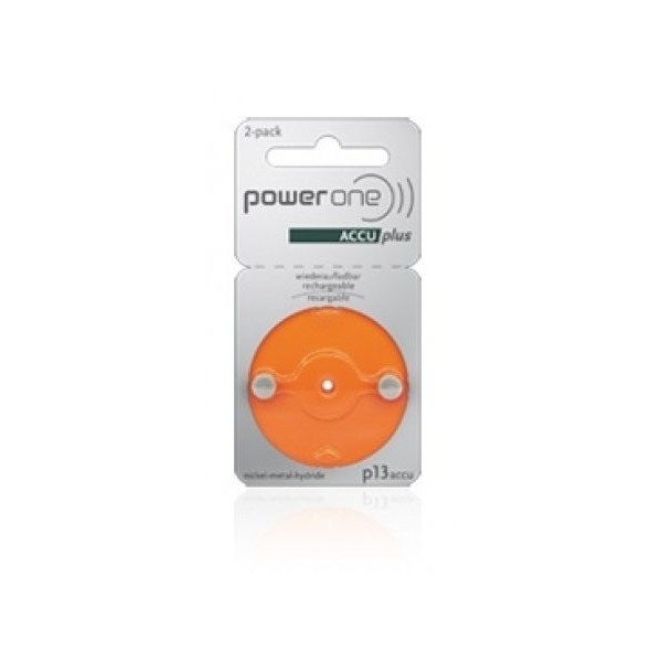 PowerOne ACCU plus Size 13 Rechargeable Hearing Aid Batteries