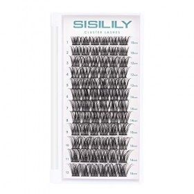SISILILY Faux Cils Individuel - 72 Pcs Extension Cils 3D Naturel Cluster Lashes Volume Russe DIY Extensions de Cils Réutilisa