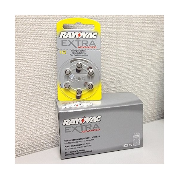 Rayovac PR-70 10 Extra Advanced 1.4V Zinc-Air Hearing-Aid Battery Bulk Pack 60pcs 