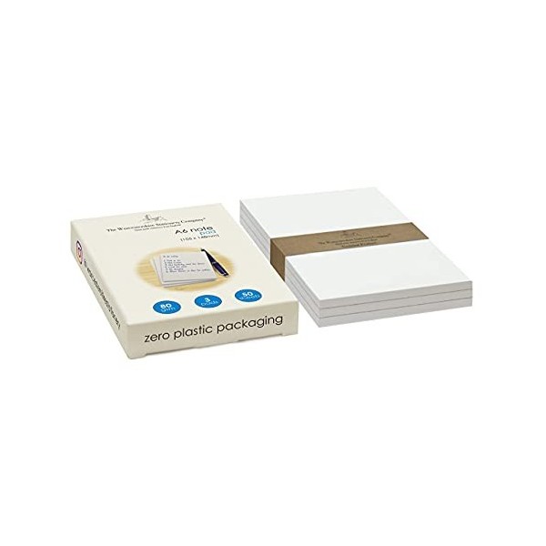 A6 Note Pad, uni, Lot de 3, 50 Feuilles par Bloc, 80 g/m²