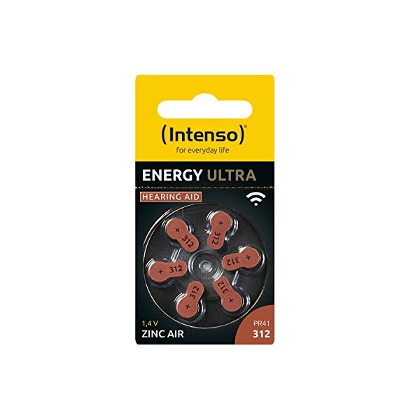 Intenso Energy Ultra PR 41-312 Lot de 6 Piles pour appareils auditifs