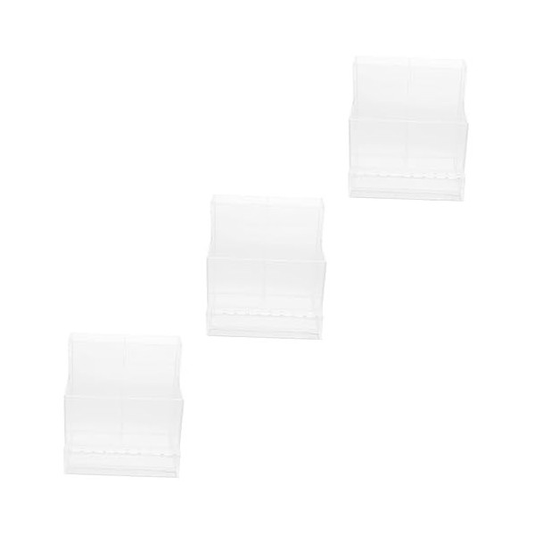 Beavorty 3 Pièces Support De Stockage De Broyeur Kits De Nettoyage De Bureau Portables Bacs De Rangement En Plastique Transpa