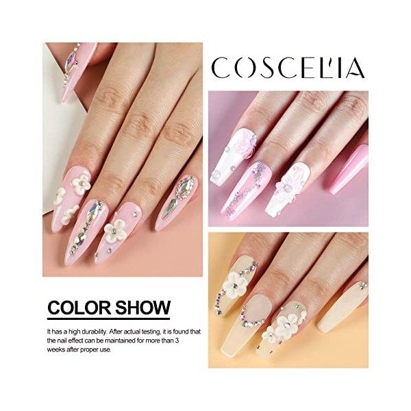 COSCELIA Poudre Acrylique et Liquide Ensemble, Poudre Acrylique Pour Ongles Monomer Liquide Acrylique Couleurs Poudre Acryliq