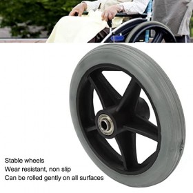 BestAlice Lot de 2 Roues de Rechange pour Déambulateur, Roues de 15,2 Cm pour Déambulateur, Roue Avant de Fauteuil Roulant No