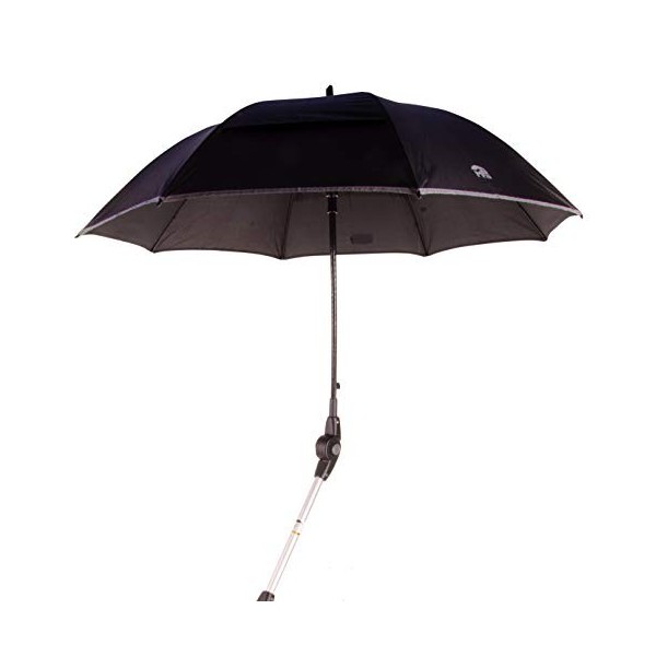 MPB® 99 SR Parapluie déambulateur pour déambulateur Compatible avec 99 % de tous les types de rollers Noir/réfléchissant Avec