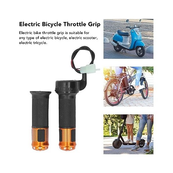 Uxsiya Poignée Daccélérateur de Vélo électrique, Guidon de Scooter électrique, Poignée Daccélérateur Torsadée Adaptée au Tr