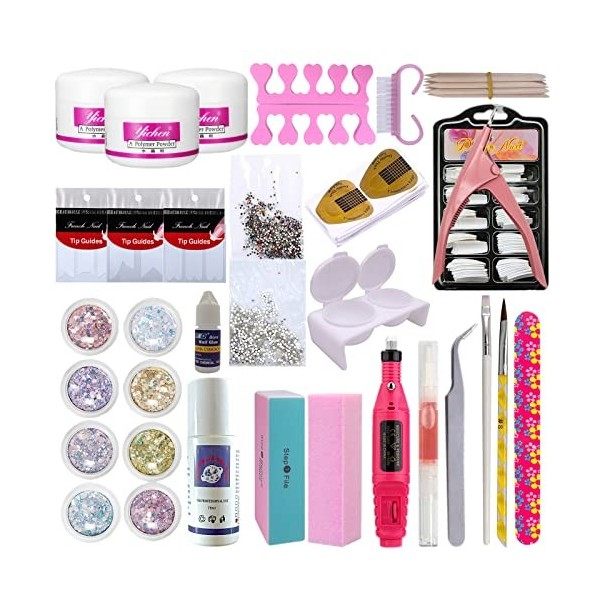 Kit complet pour ongles en acrylique pour manucure et manucure