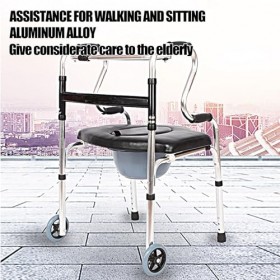 DéAmbulateur, DéAmbulateur pour Personnes âGéEs, DéAmbulateur, Chaise de Chevet Pliante en Acier, Toilettes Portables