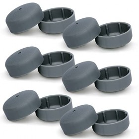 Lot de 6 paires de housses de protection pour Walker Glide Gris