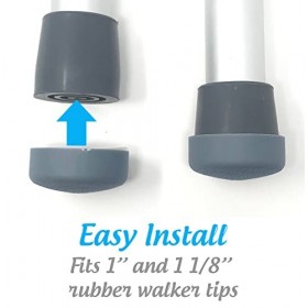 Lot de 6 paires de housses de protection pour Walker Glide Gris