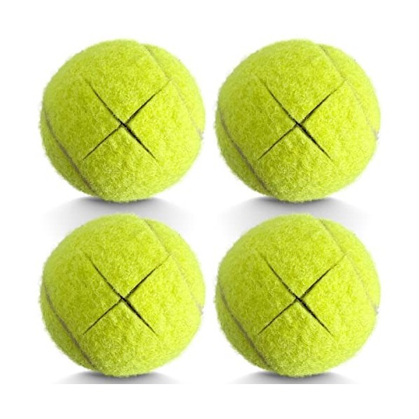 HPWFHPLF Lot de 4 balles de tennis prédécoupées pour chaises, bureaux, pieds de meubles et protection du sol imprimé léopard