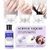 Kit de poudre acrylique avec ponceuse à ongles - Blanc rose transparent - Kit de manucure avec ponceuse à ongles électrique e