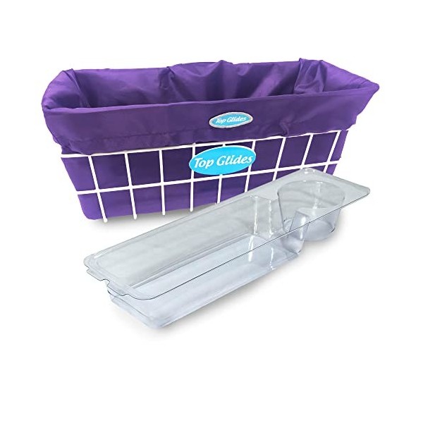 Ensemble : panier déambulateur en fil métallique de qualité supérieure avec doublure lavable violet 