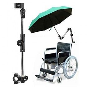 Porte-Parapluie Réglable Fauteuil Roulant Parapluie Support de Fixation pour Chariot Vélo Landau Pêche Chaise de Plage
