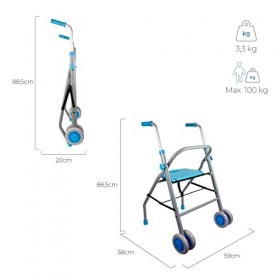 Mobiclinic, Déambulateur 2 roues Mod. Future, Marque européenne. Déambulateur Pliable et Réglable, pour les personnes âgées, 