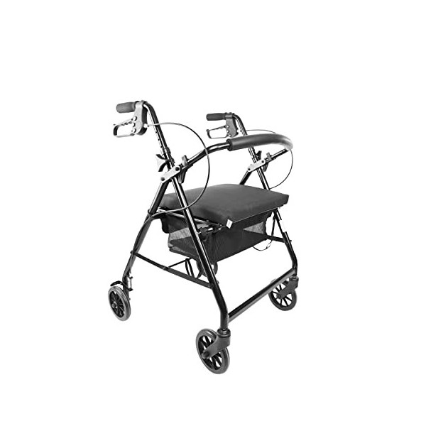 KMINA - Déambulateur 4 Roues Pliable Léger, Déambulateur avec Siège, Rollator 4 Roues Pliable pour Exterieur, Déambulateur In