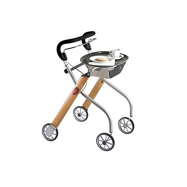 Déambulateur / rollator pour lintérieur à 4 roues - Pliable - Couleur bois - Lets go Indoor