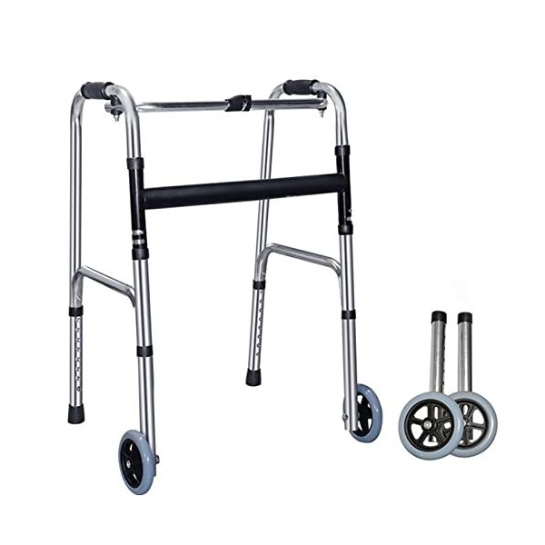 Deambulateur Personne Agees,pliable Et Réglable,Réglable En Hauteur,2 Roues Léger,Déambulateur Pliable