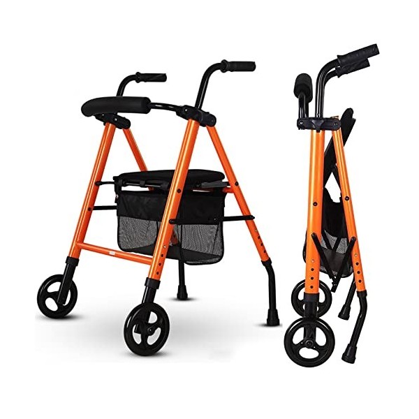 Deambulateur Personne Agees,Déambulateur 2 Roues Pliable,Aluminium,Hauteur Réglable,Nouvelle Couleur Et Design,Deambulateur E