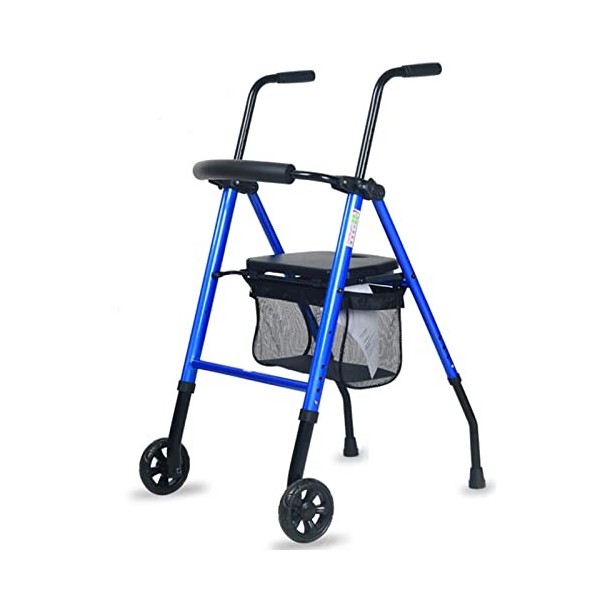 Deambulateur Personne Agees,Déambulateur 2 Roues Pliable,Aluminium,Hauteur Réglable,Nouvelle Couleur Et Design,Deambulateur E